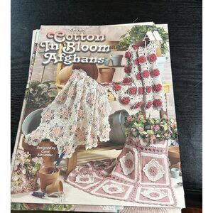 Vintage Annie’s Attic COTTON IN BLOOM AFGHANS Crochet Booklet 871112